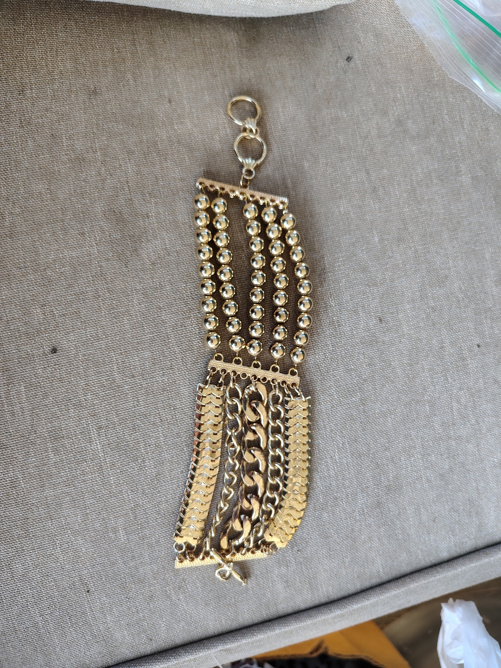 Unk Gold Tone Multi-Chain Statement 8" Bracelet #5-5-18D